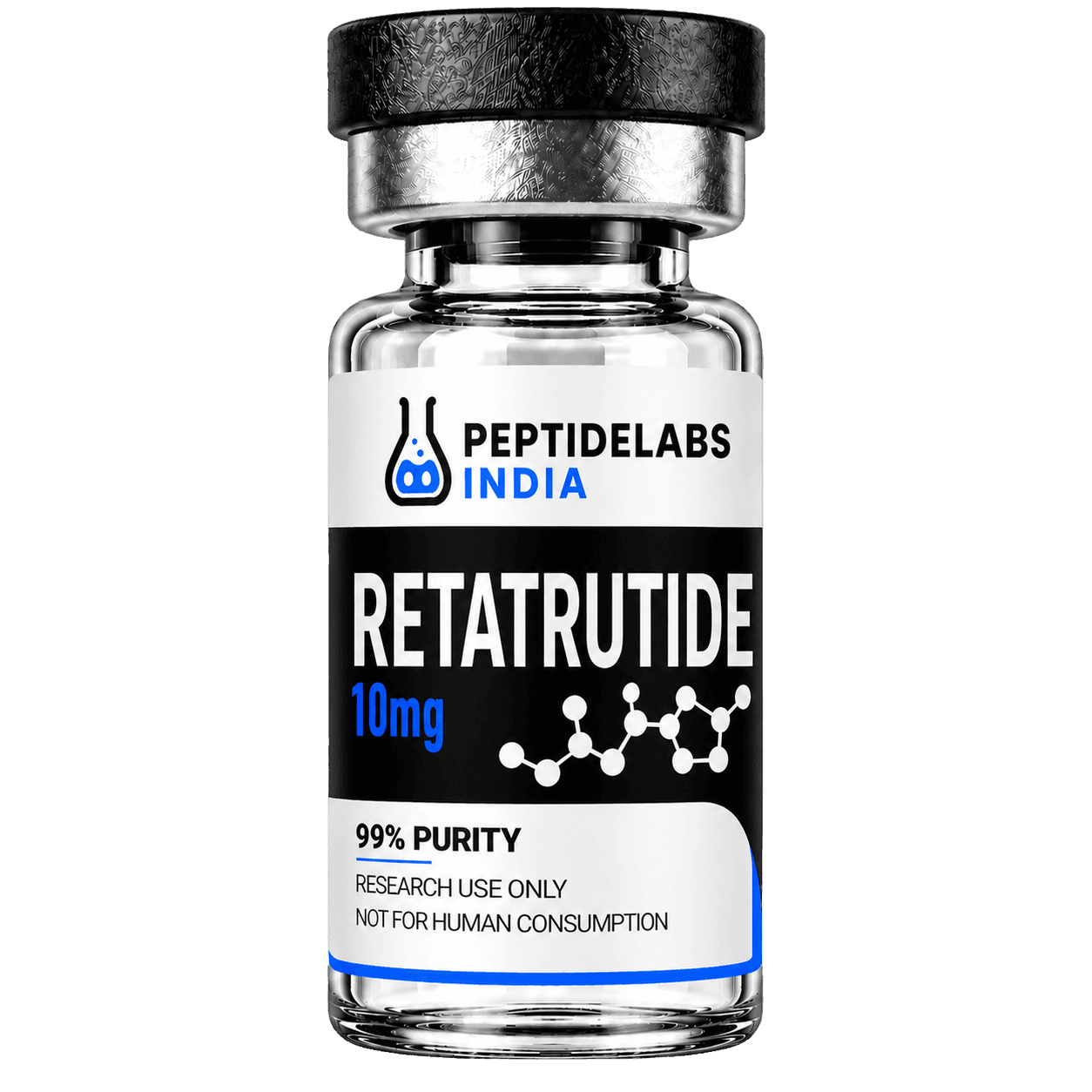 Retatrutide research-use product vial from PeptideLabs